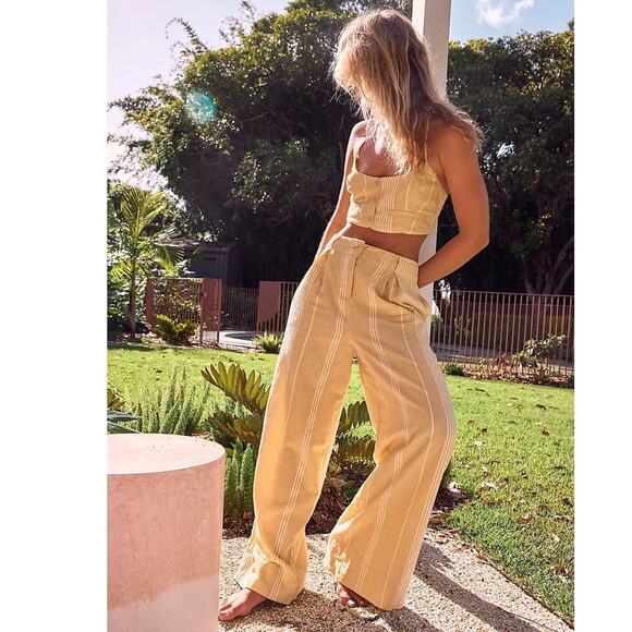 Free People Pants - New Free People Casual Friday Set FREE-EST  $128 LARGE  Pampas Combo STRIPED